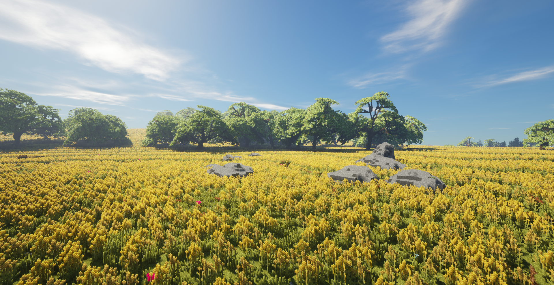 Thumbnail Pasture biome from Biomes O'Plenty mod, with my apple trees.