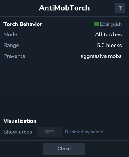 Thumbnail Shows current suppression status — mode, radius, which mob groups are blocked, active suppressor count