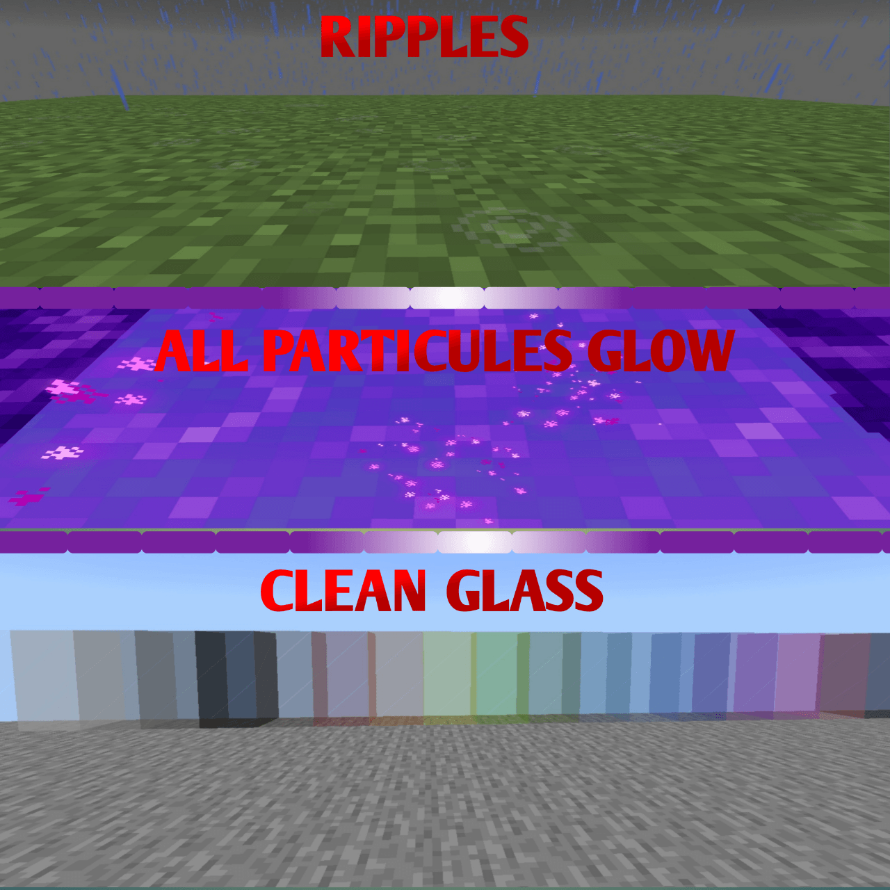 Ripples AND ALL PARTICLES GLOW AND CLEAN GLASS