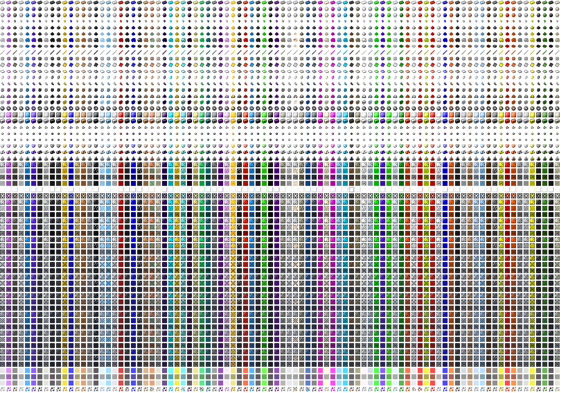 Thumbnail A glimpse of the 90+ materials unified by Ores Core. Every item, block, and texture seen here is dynamically generated at runtime for maximum performance.