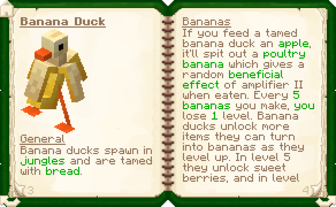 info book banana duck page