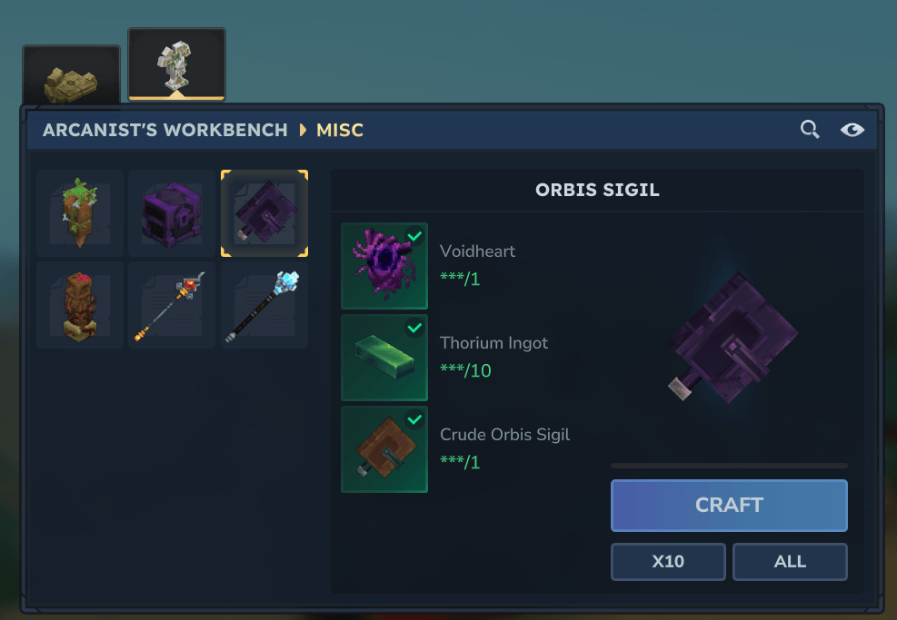 Crafting the Orbis Sigil book