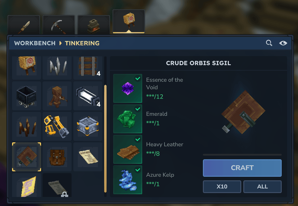 Crafting the Crude Orbis Sigil book