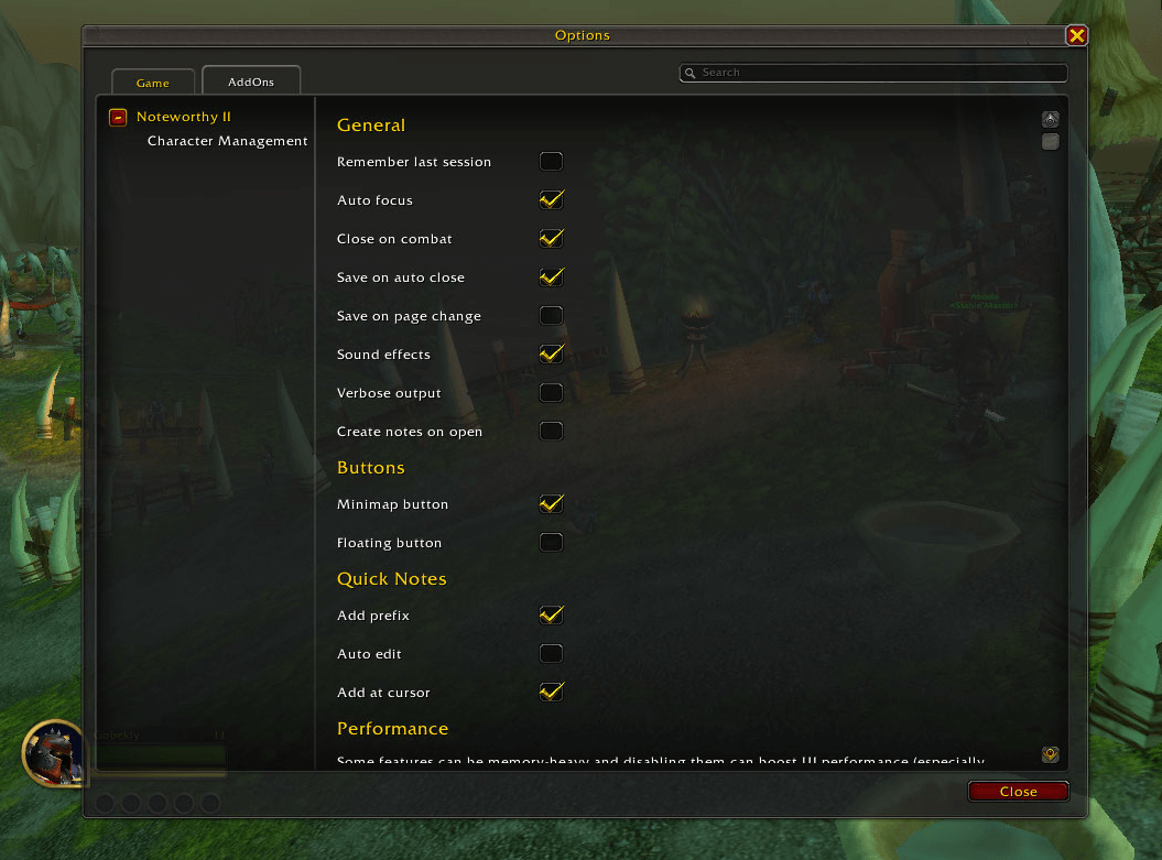 Noteworthy II settings page Noteworthy II settings page part 1