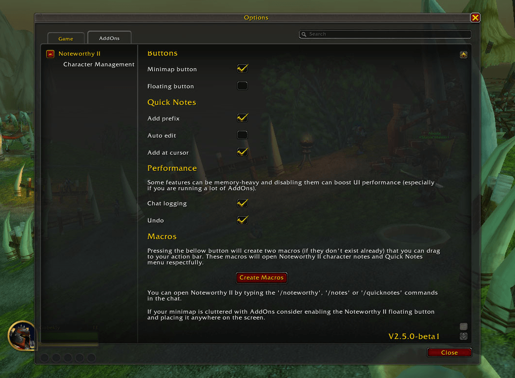Noteworthy II settings page Noteworthy II settings page part 2