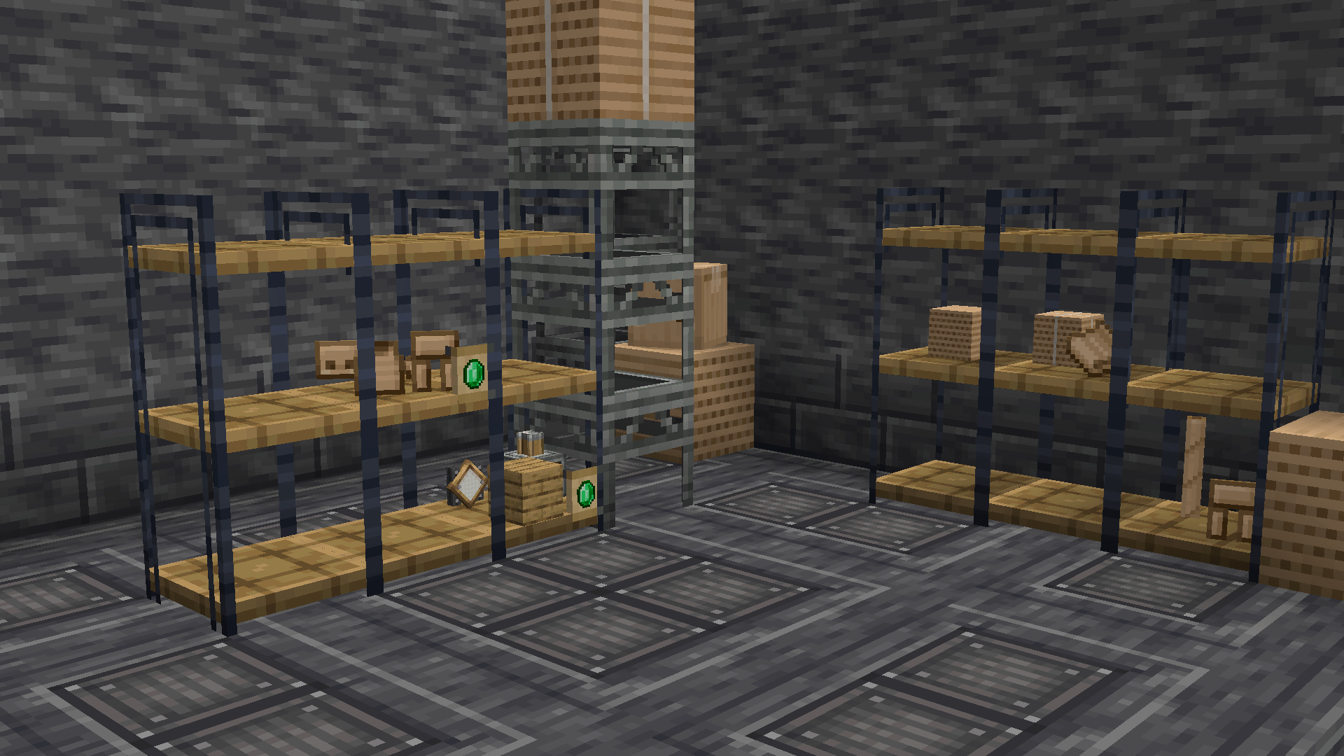 Store items vertically, with a very "industrial" style