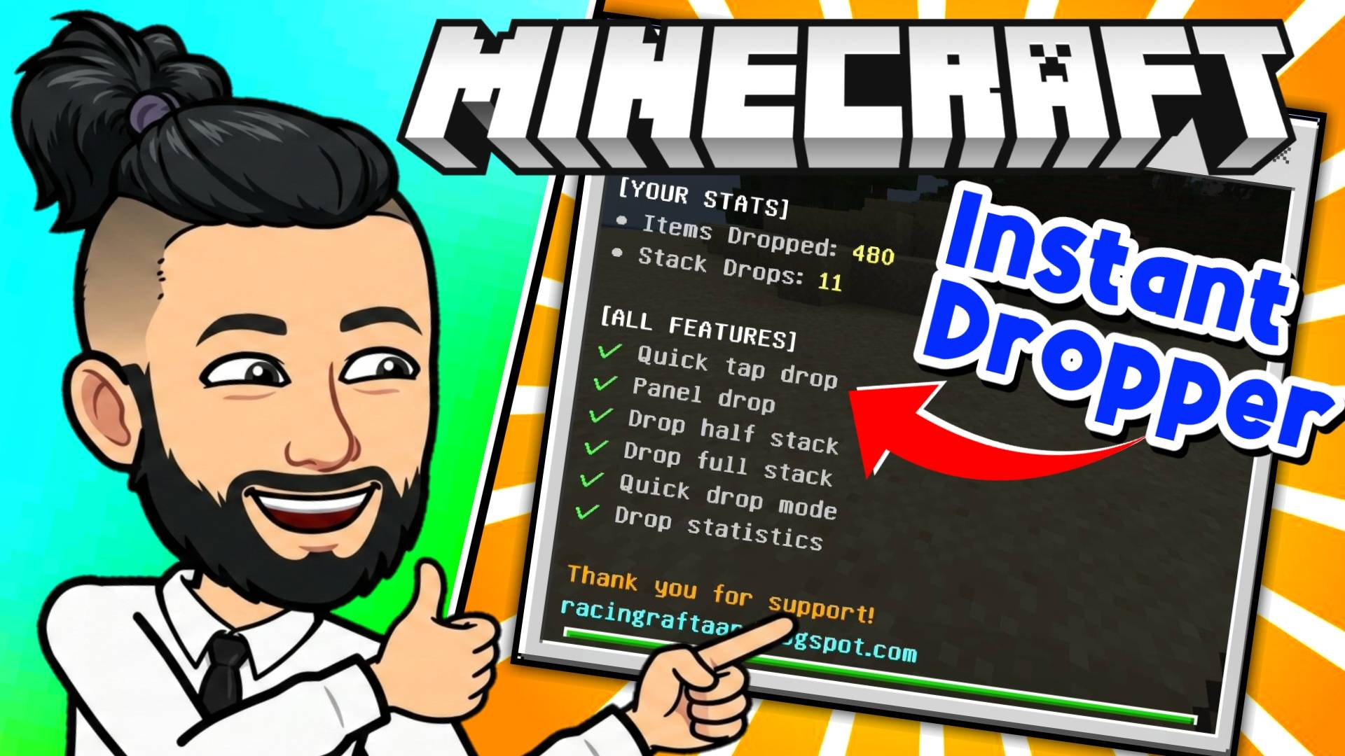 Thumbnail Instant Dropper Addon: Fast Item Drop (Java 'Q' Logic)