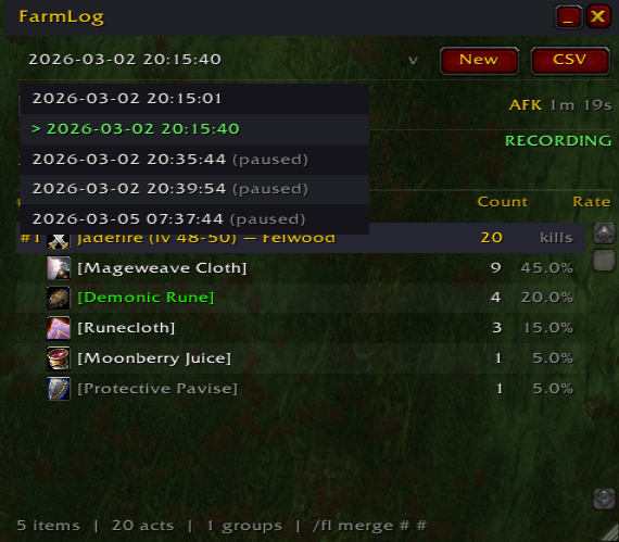 Thumbnail you can have multiple farm sessions so you can farm different places or on different alts