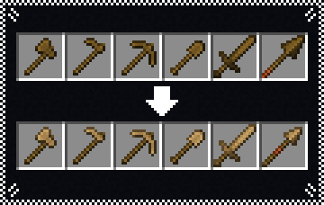 Thumbnail How wooden tools are changed by the pack.