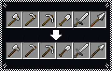 Thumbnail How iron tools are changed by the pack.