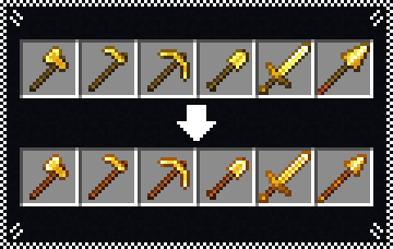 Thumbnail How golden tools are altered by the pack.