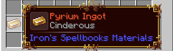 Preview of Cinderous Rarity Tooltip.