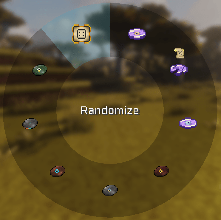 Thumbnail Play a random song from your inventory by clicking the Randomize spell glyph.