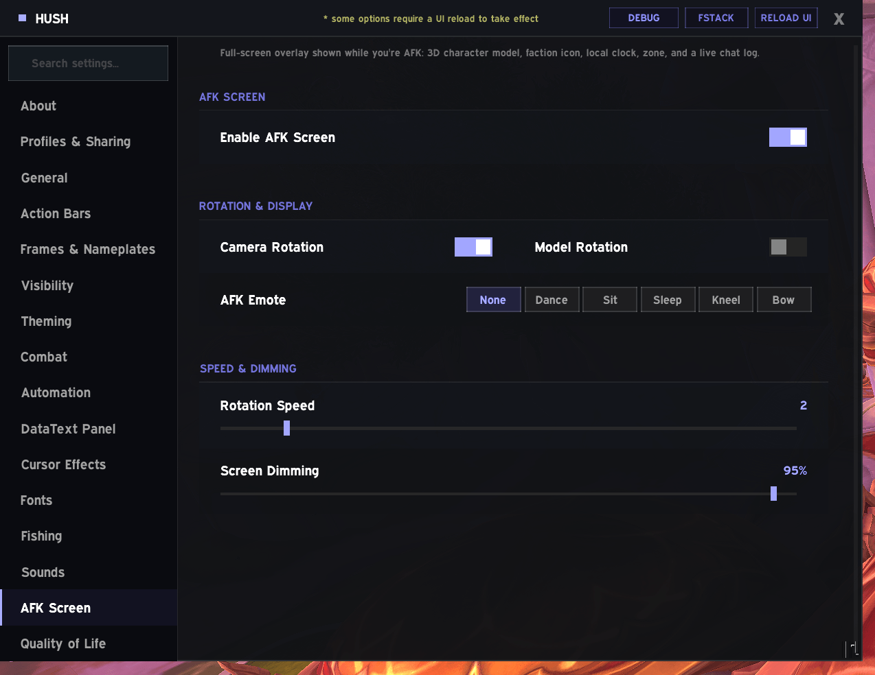 Thumbnail AFK Settings