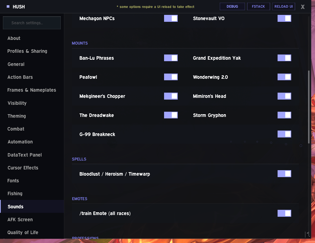 Thumbnail Sound Settings