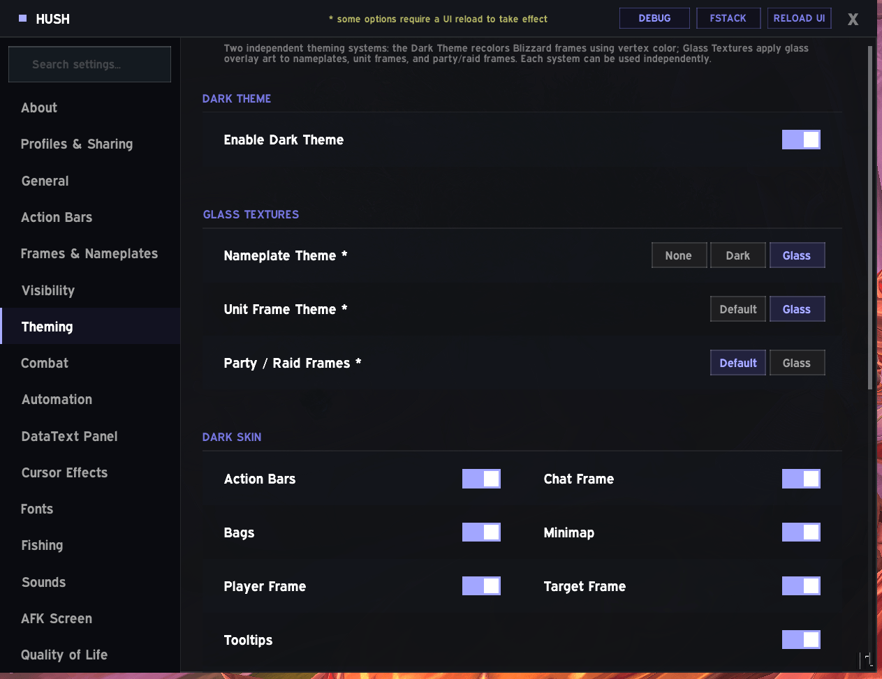 Thumbnail Theming Settings