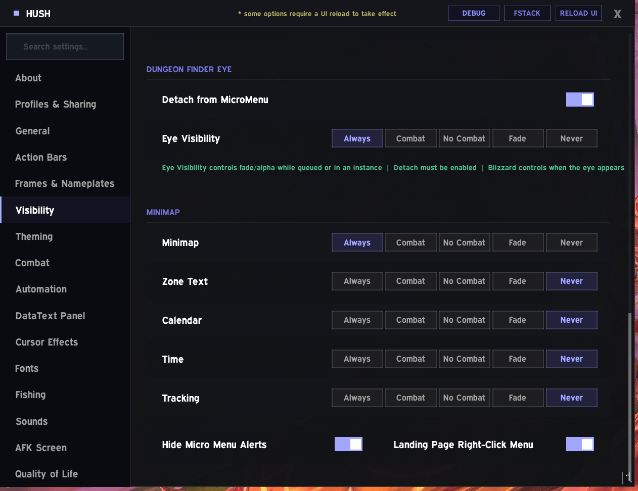 Thumbnail Visibility Settings