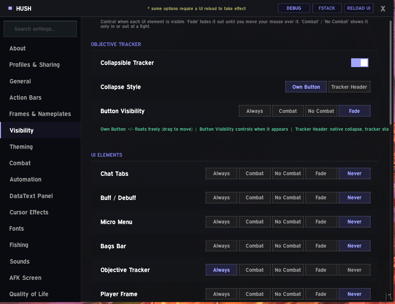 Thumbnail Visibility Settings