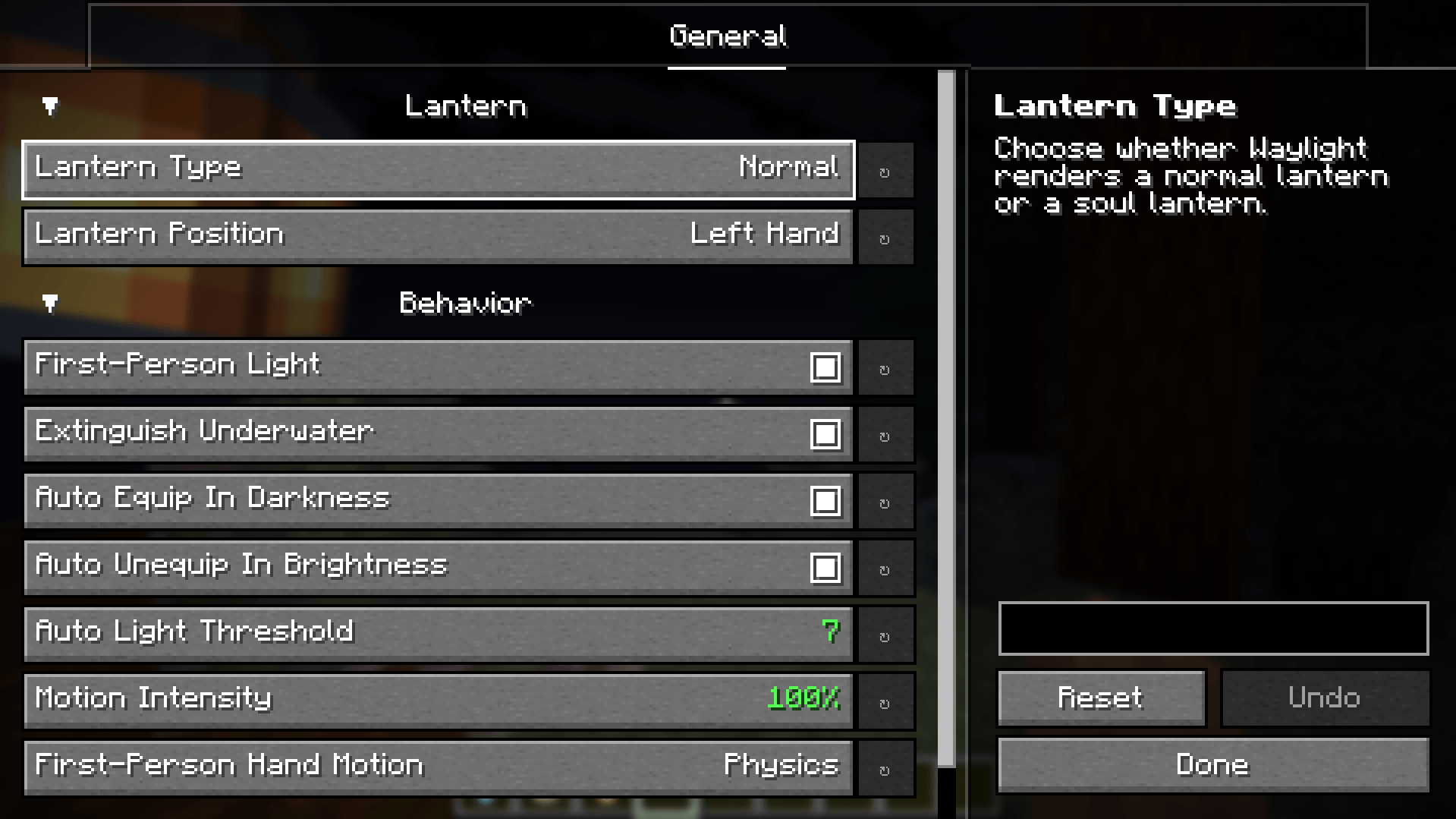 Config Menu