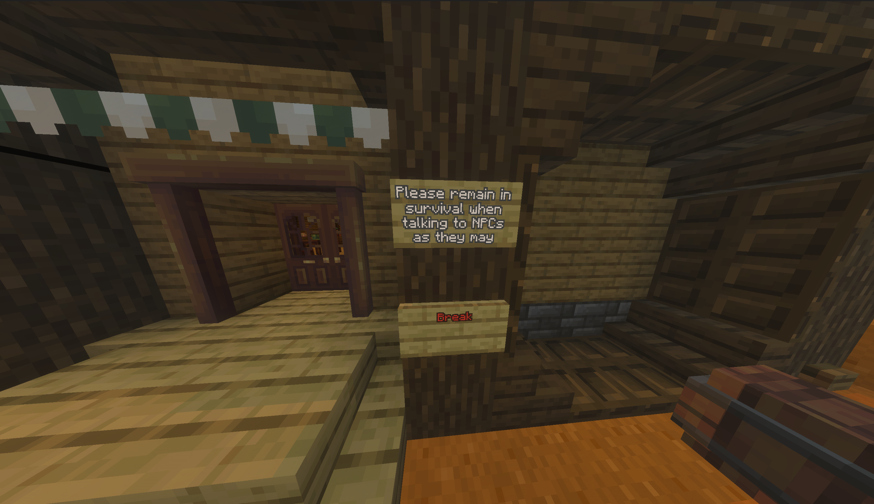 Thumbnail Please remain in survival mode when talking to NPCs as they may break