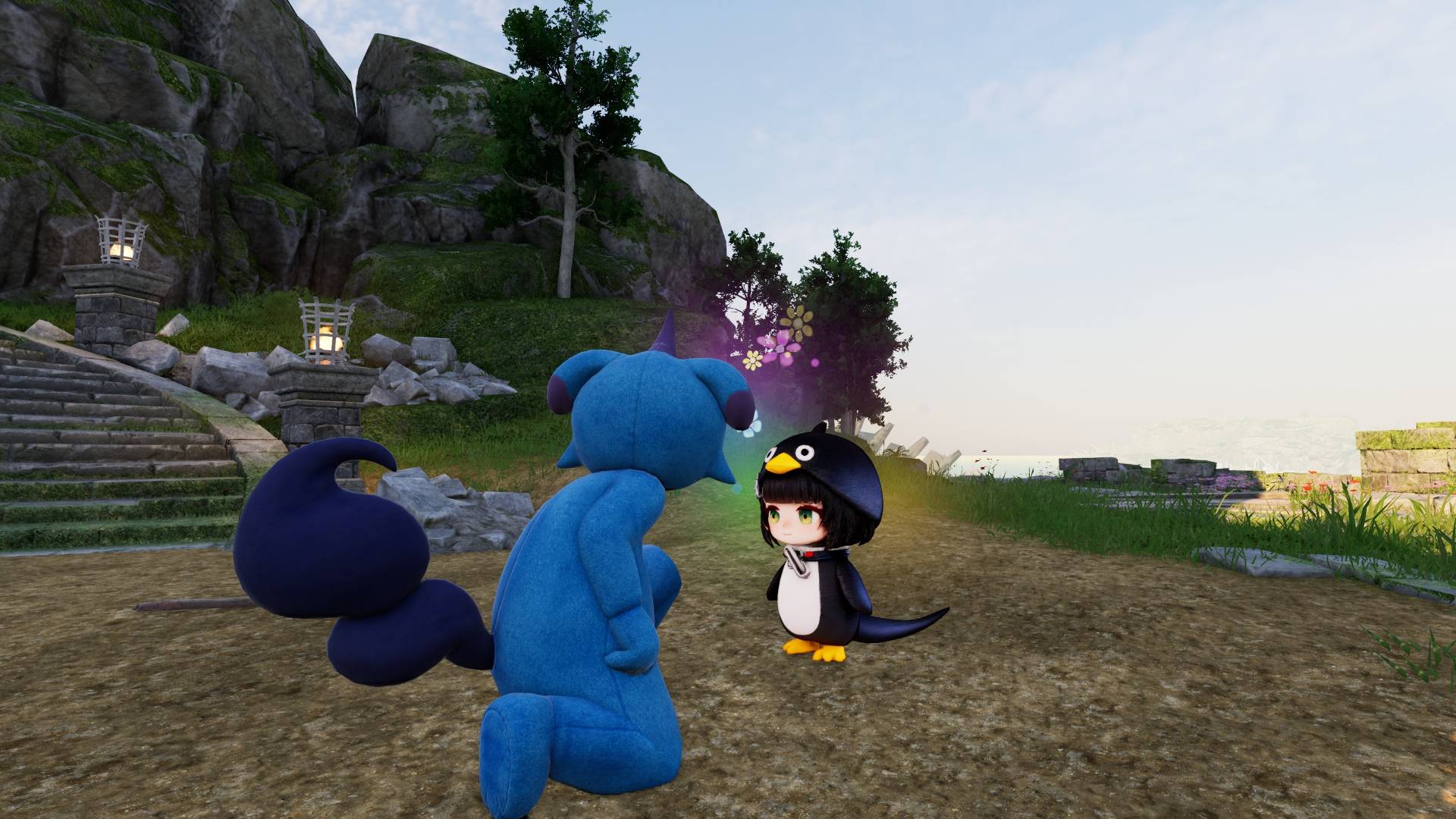 Endmin Gugu Gaga Penguin replacing Pengullet in Palworld — side view (realistic graphics)