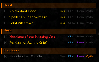 Note, adding several helmets and marking them as "Tier" just increases your odds to farm for one. Once you obtain one of them, the others become obsolete. You could either delete all entries, or mark them all as found. It's up to you!