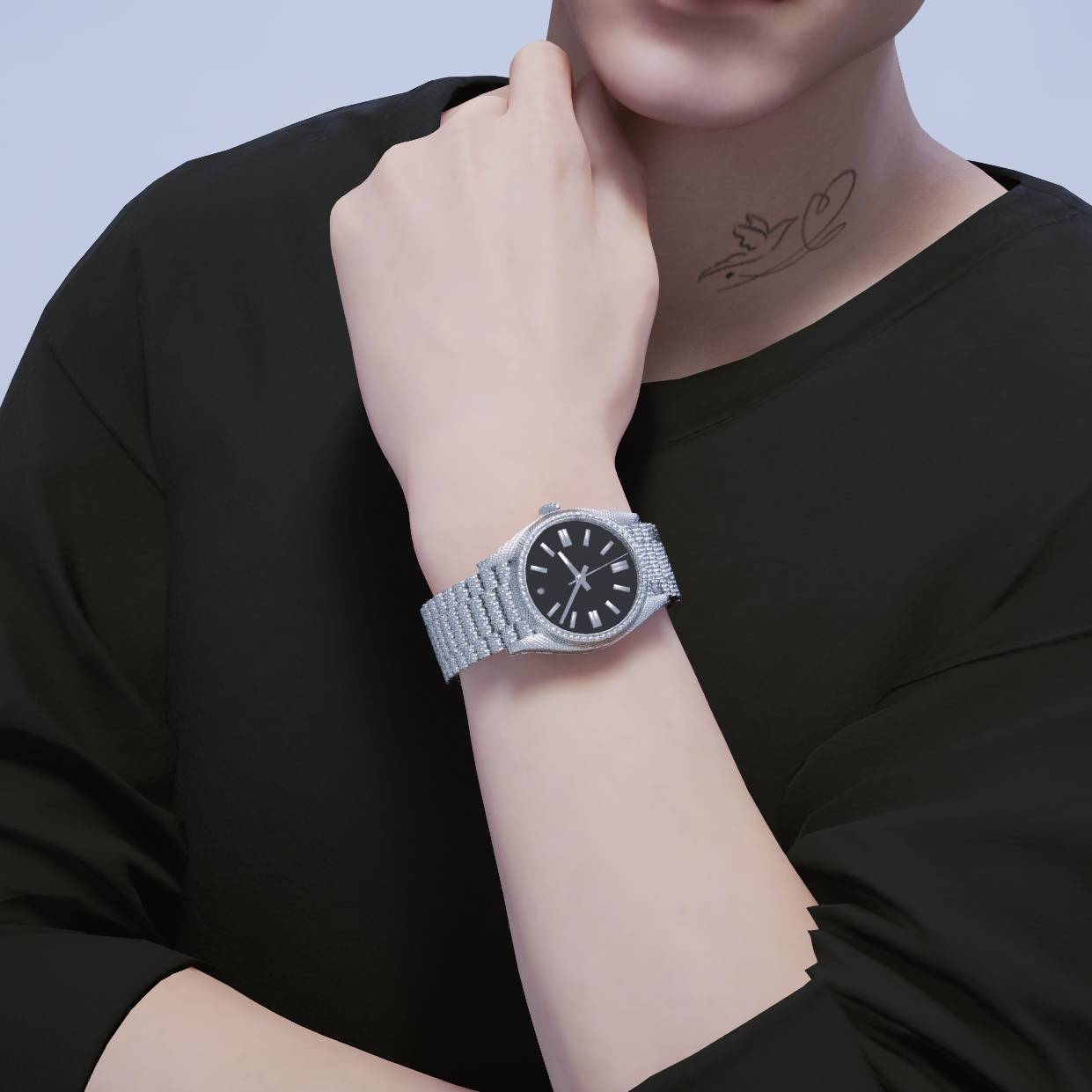 Men's Bling'd Out Watch.