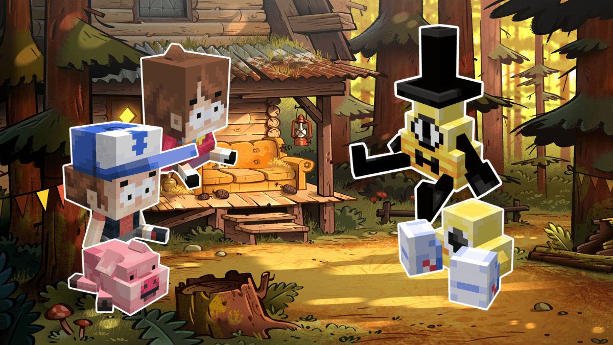 Dipper and Mabel Pines, Waddles, Bill Cipher and Baby Bill