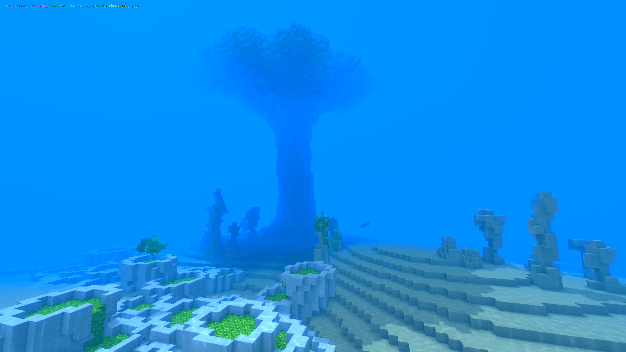 Thumbnail A deeper ocean, with gigantic mushrooms acting as small sanctuaries for the prey