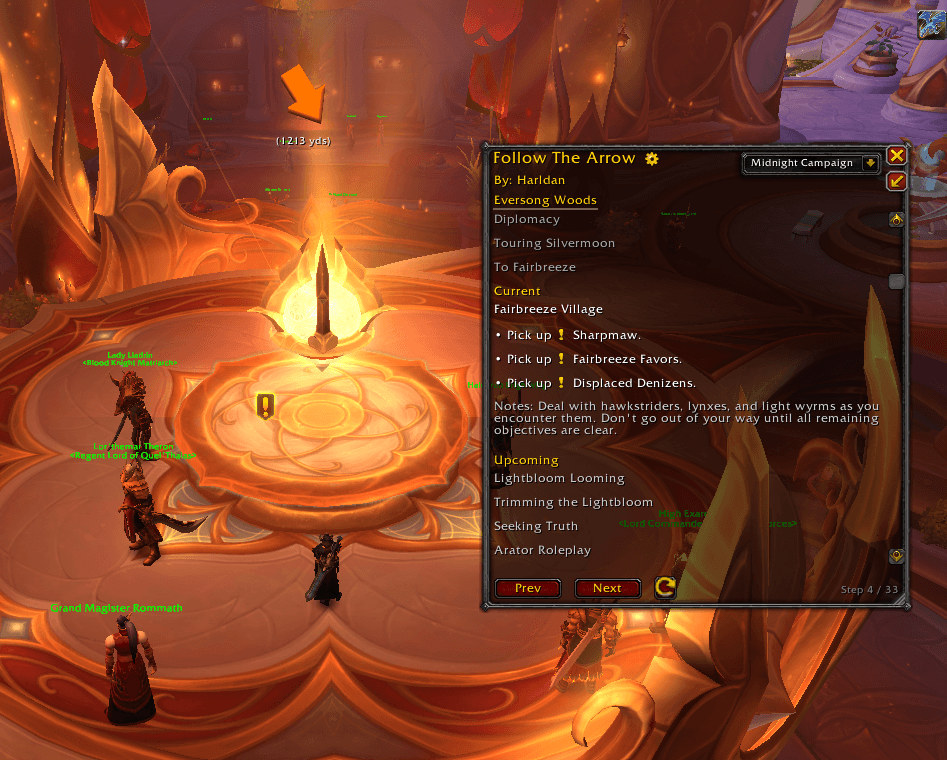 Thumbnail The addon automatically detects which quests you've completed and skips to the next relevant step. The arrow points you in the correct direction, and the main window dynamically displays the current objectives.