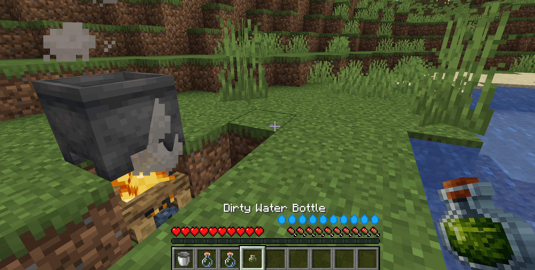 Bottle of dirty water