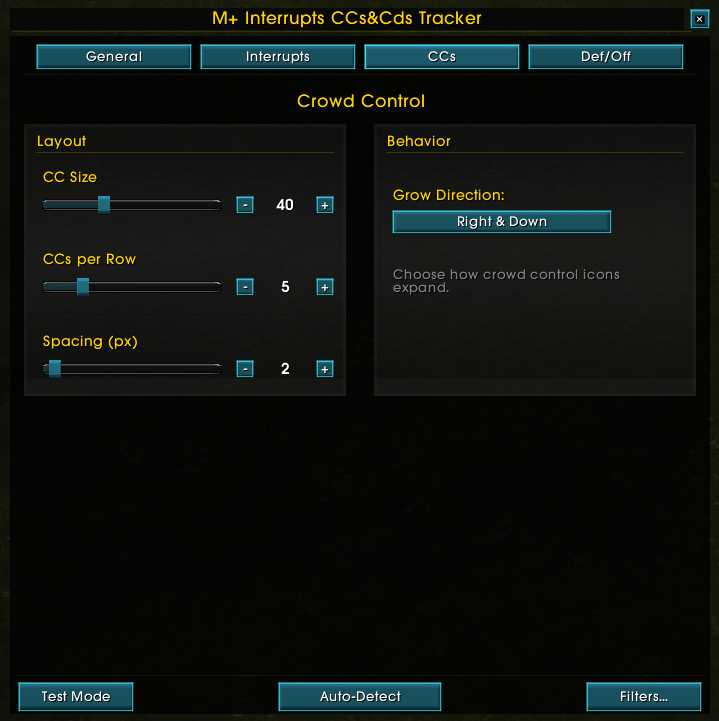 Crowd Control Settings
