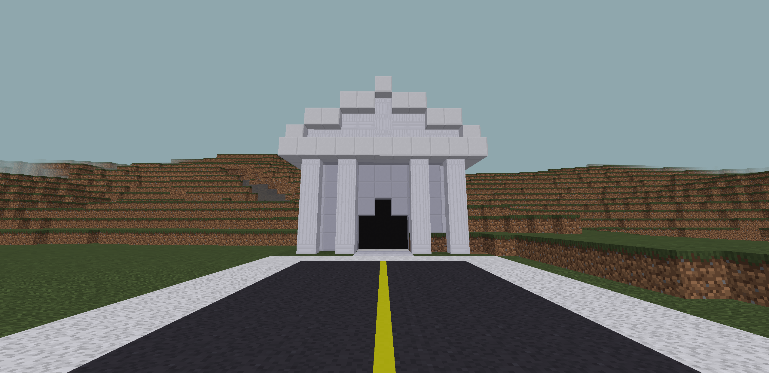 Structure made with Brumstone, Polished Brumstone, Brumstone Pillars, Concrete and Asphaltic Concrete