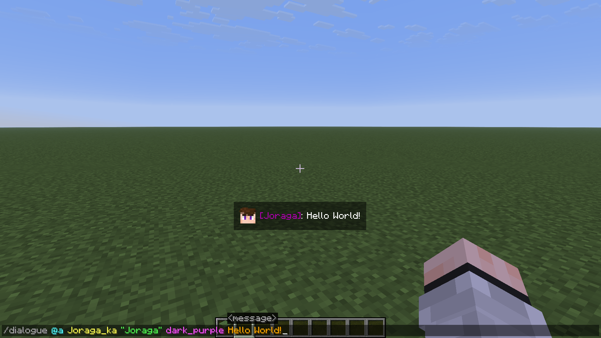 An example of a basic command, along with a visual demonstration.