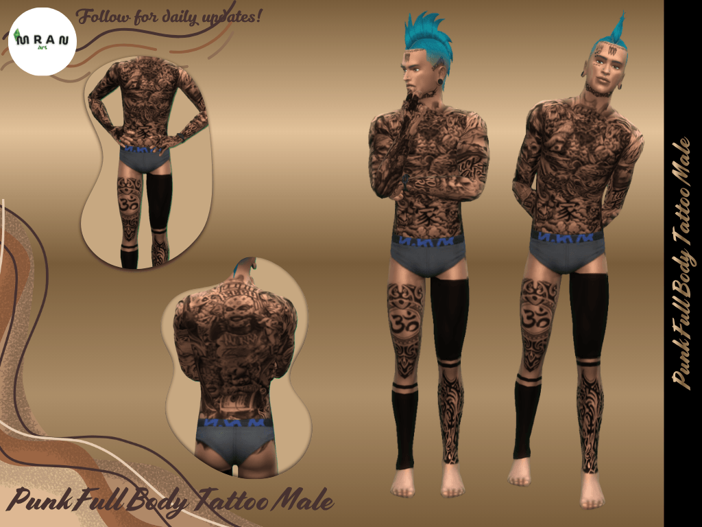 Punk Full Body Tattoo Male