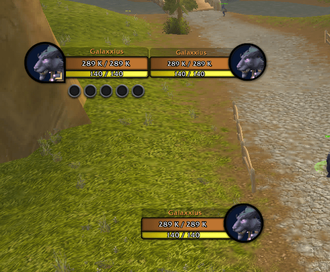 As you can see there are no buffs under the target or focus frame, originally it would've showed Cat Form and Mark of the Wild under both frames.