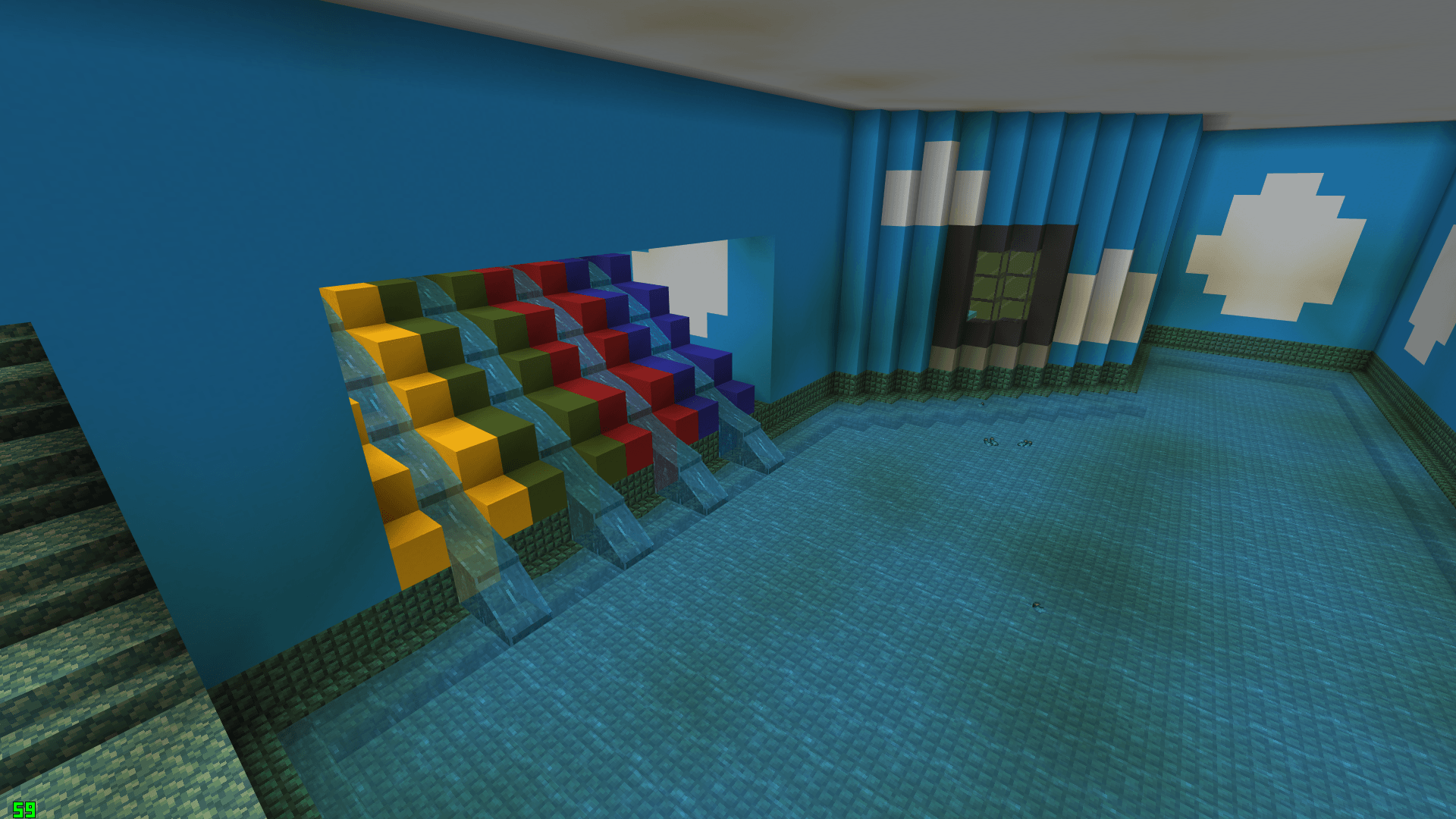 The pool room slides