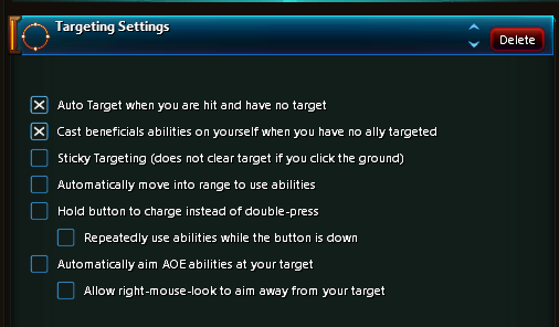 Targeting Settings