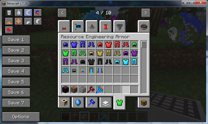 This screenshot shows all the armor available in this mod.