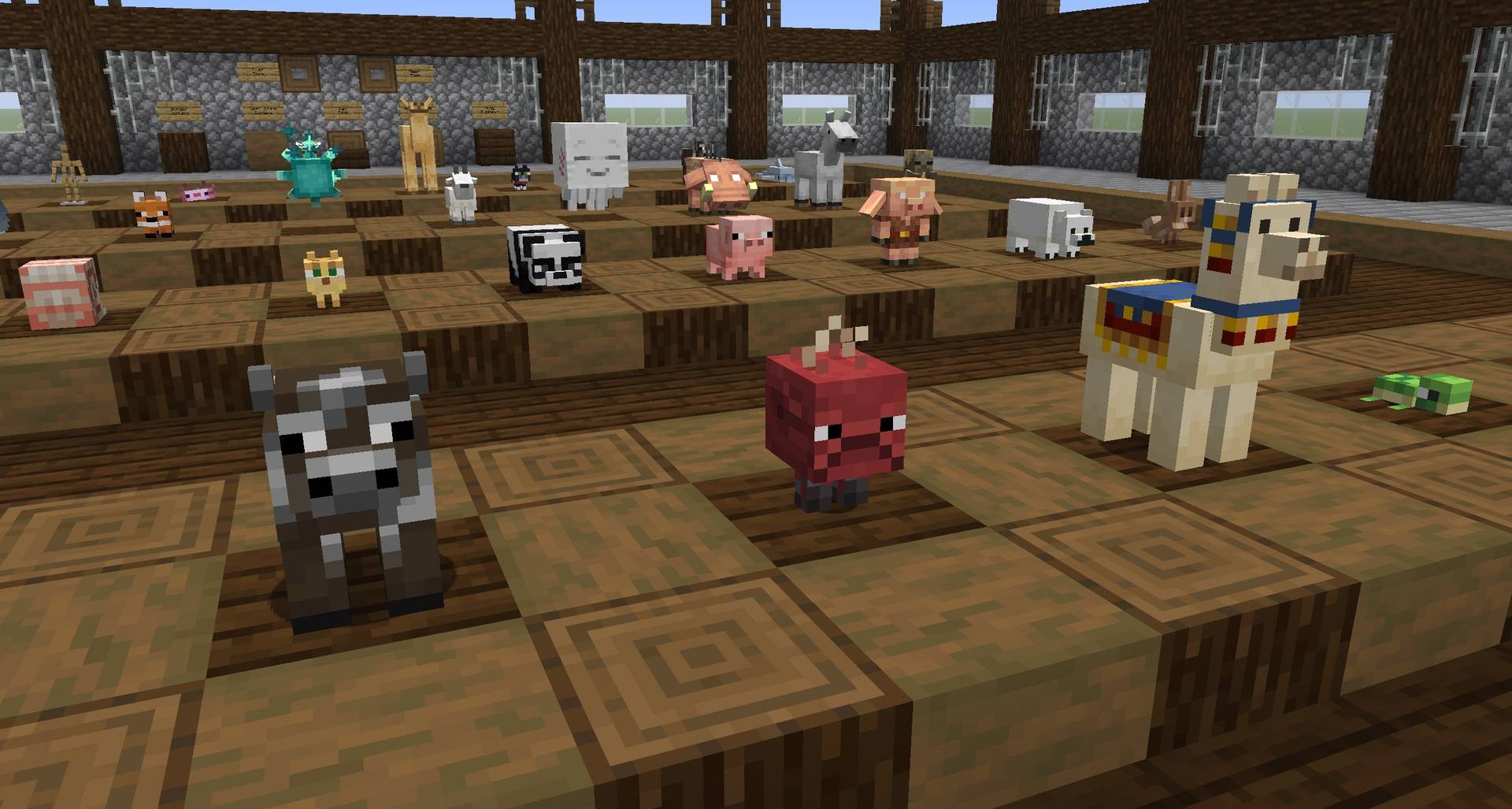 All of the baby mobs affected by the pack gathered together in one place