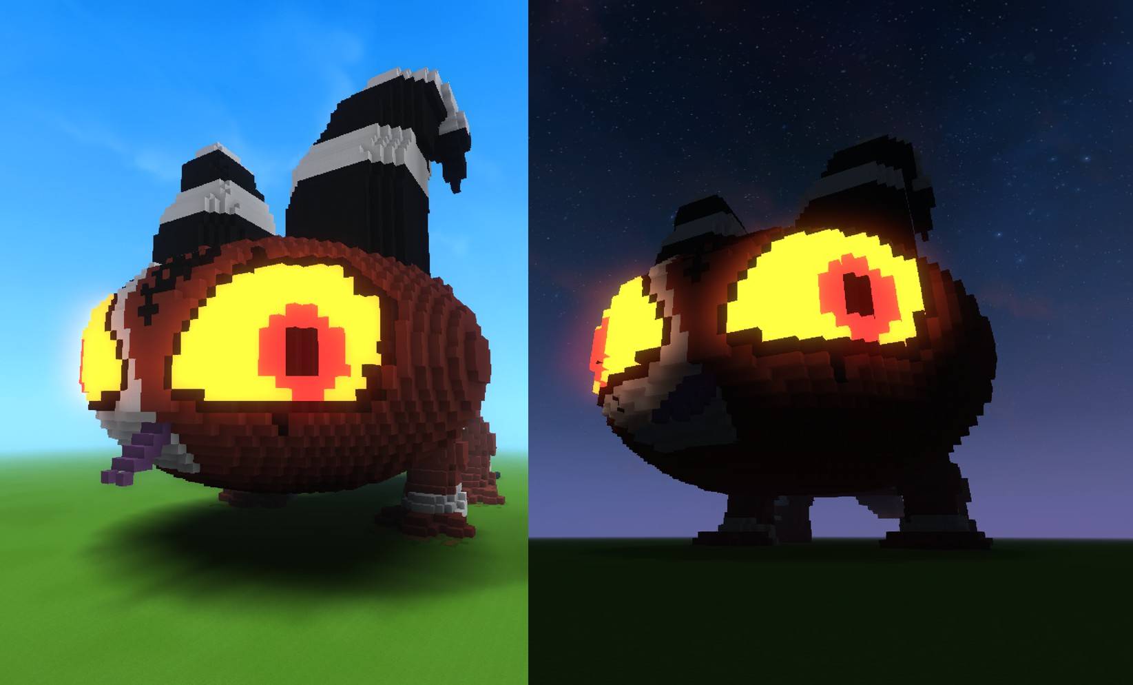 The glowing eyes version during day/night