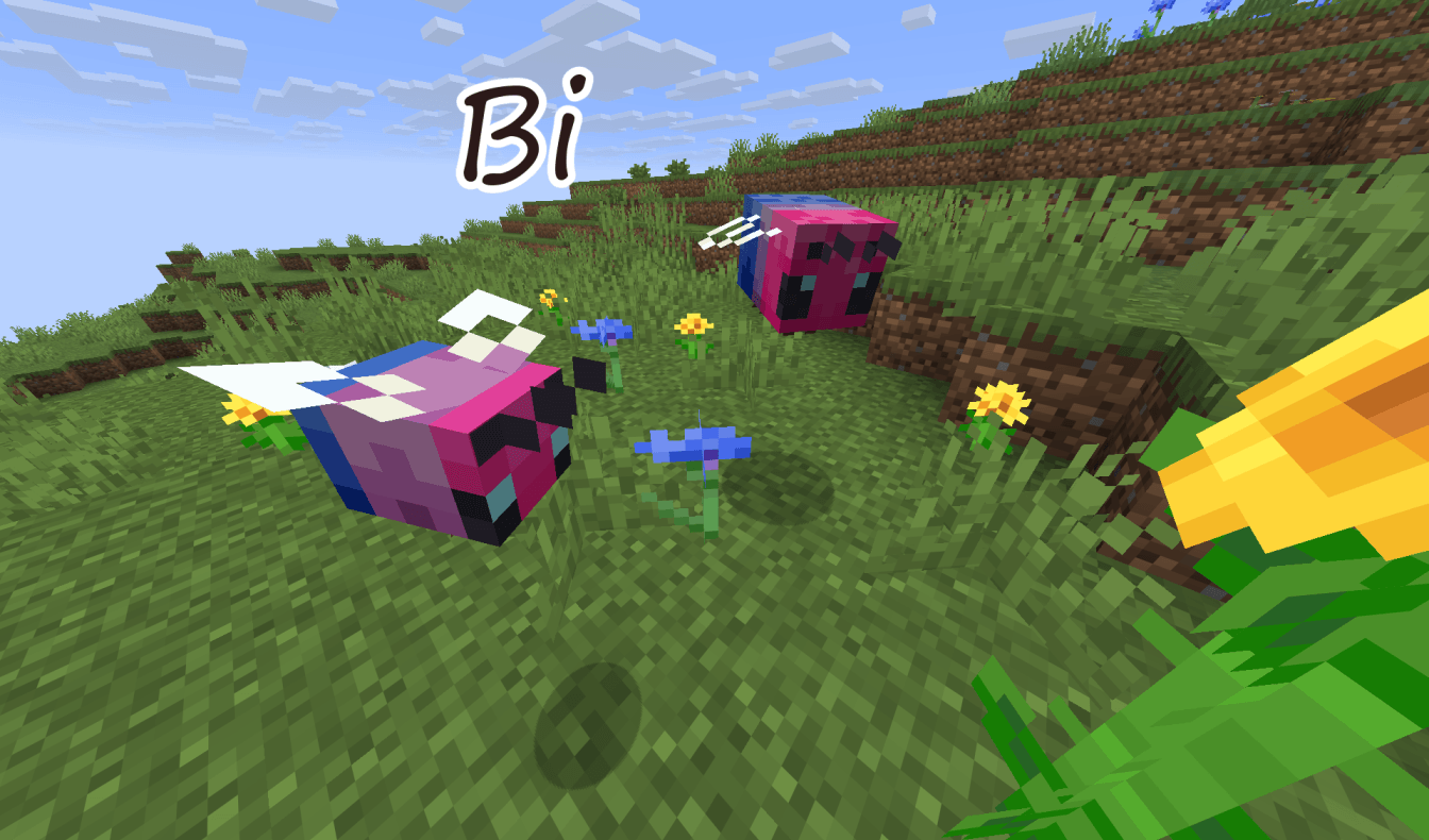 If you name a bee the name in this picture, their texture will change to the appropriate pride flag!