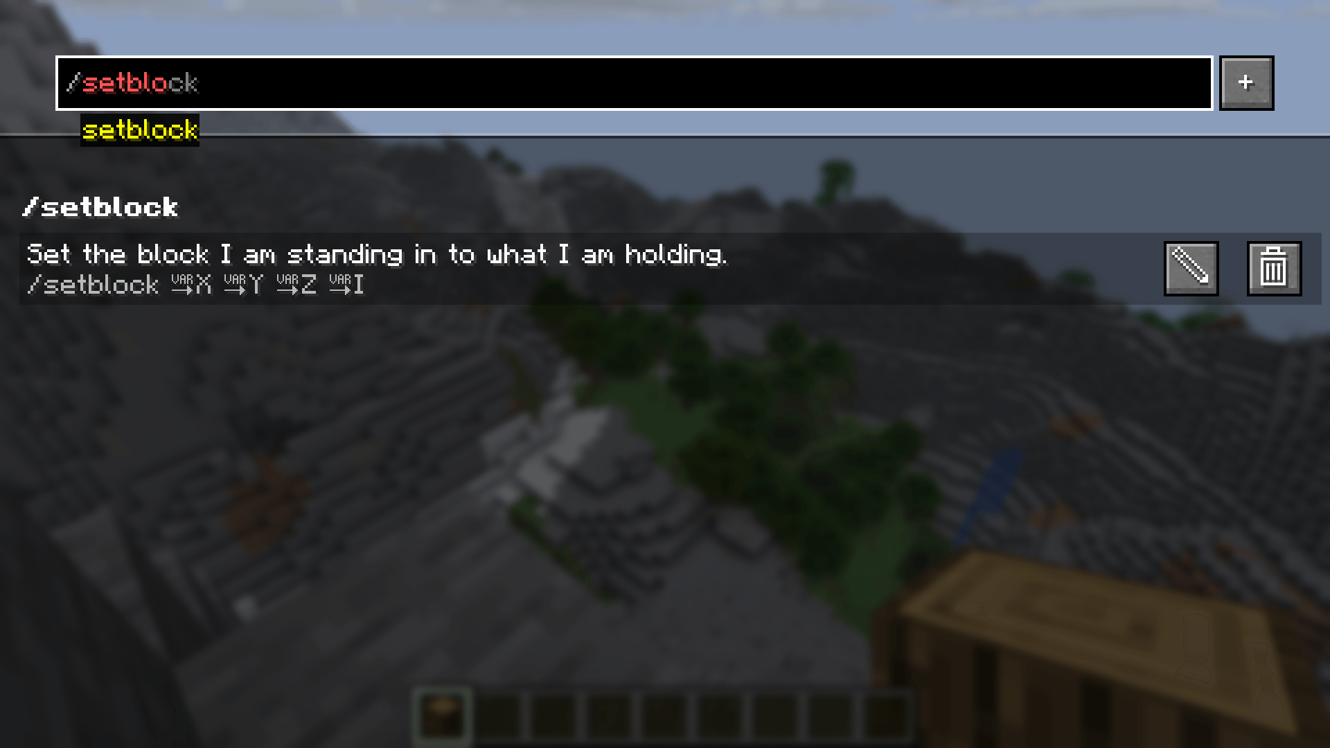 In the top bar you can get command recommendations like in the chat