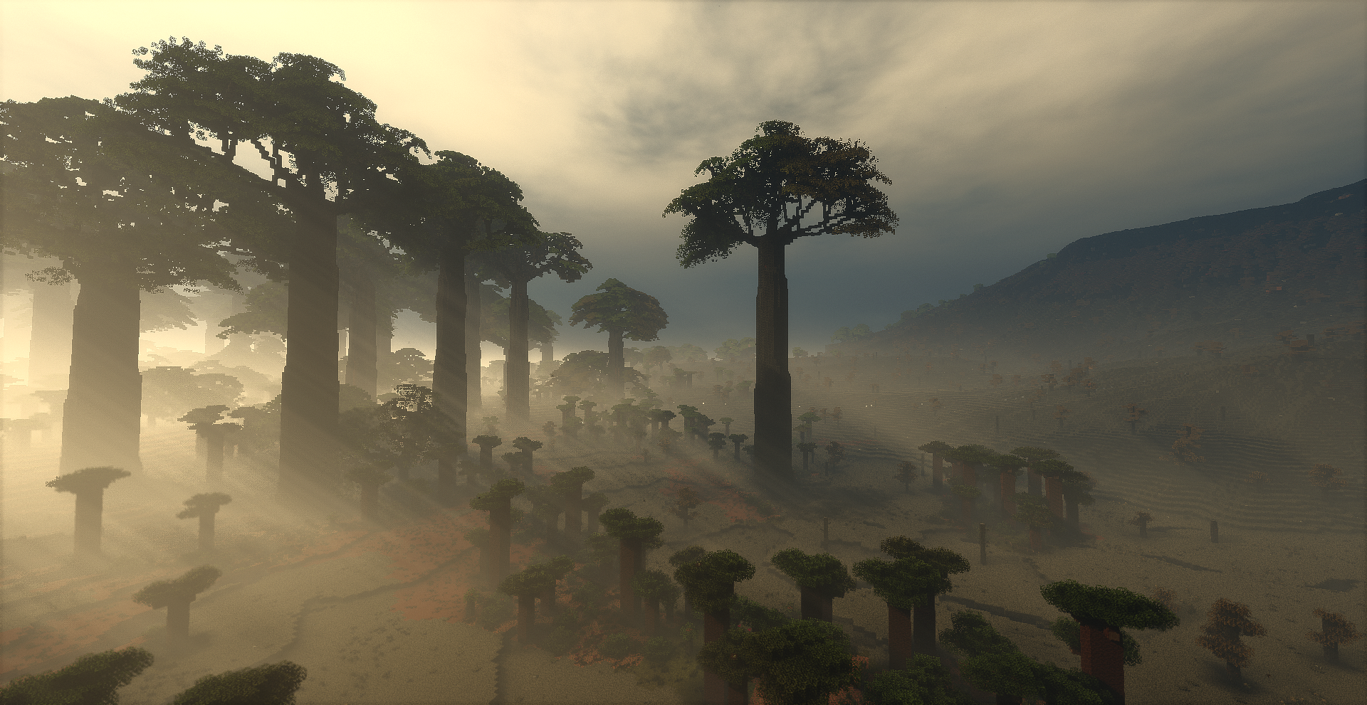 Thumbnail Fantasy vibe in baobab savanna biome from Regions Unexplored mod