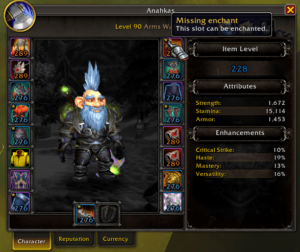 Shows PvP item level first and highlights missing enchants directly on your gear.