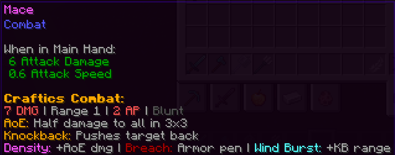 Weapon tooltip information