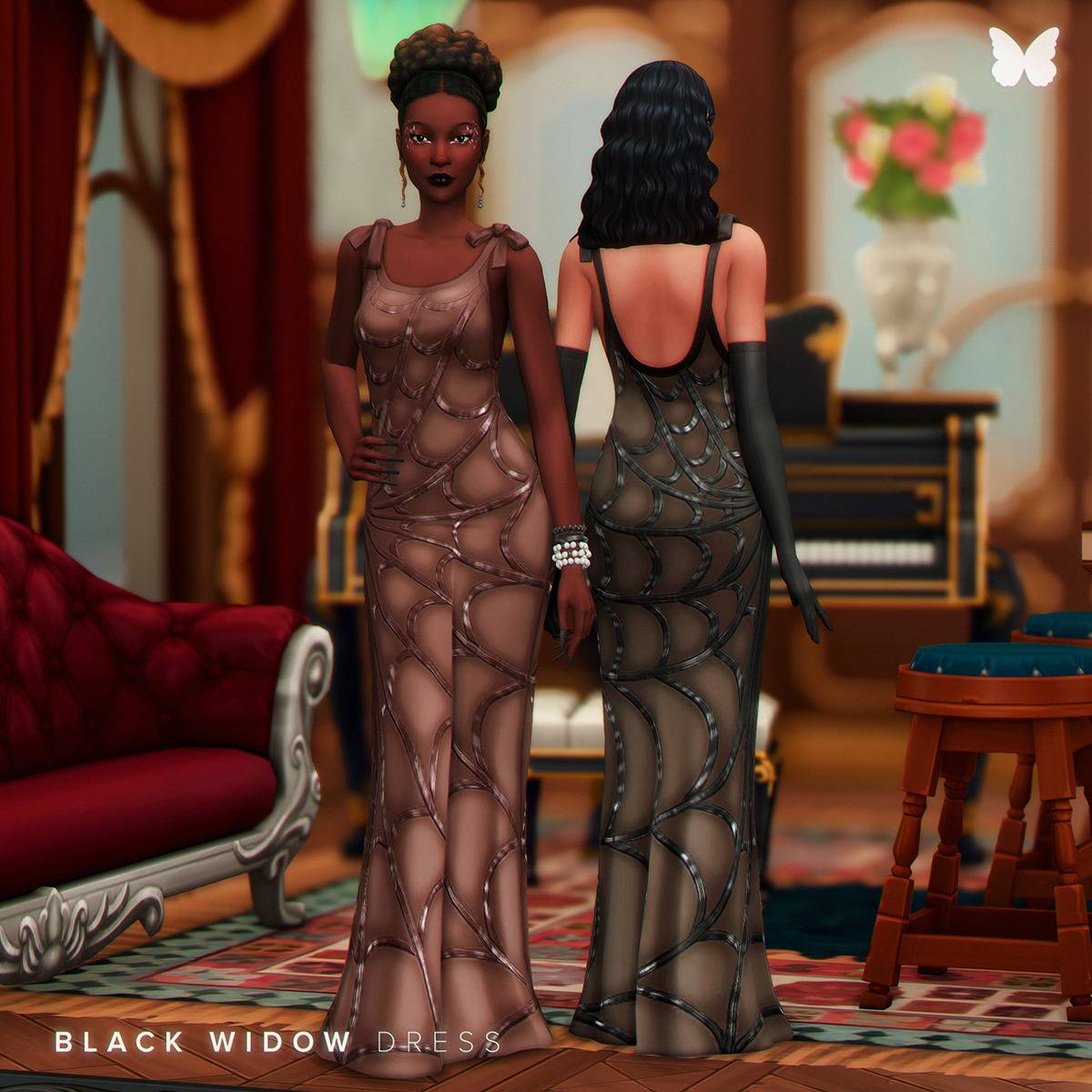 Black Widow Dress - Gallery - The Sims 4 Create a Sim - CurseForge Black Widow Dress - Gallery - The Sims 4 Create a Sim - CurseForge