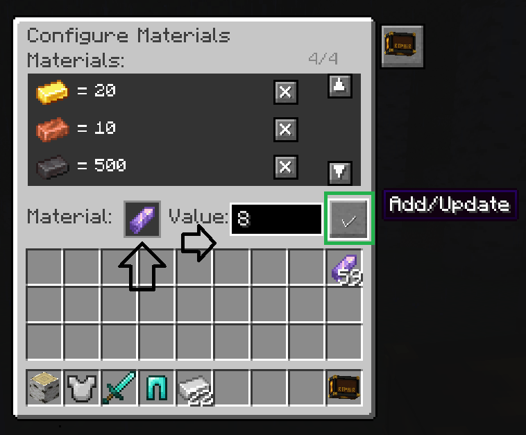 Repair Box Interface Screenshot