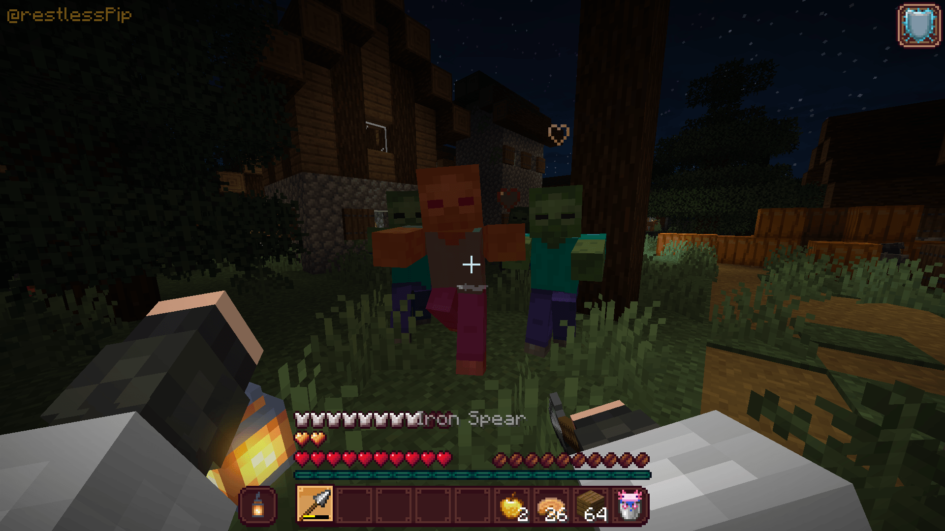 Thumbnail Combat against zombies while having the absorption effect