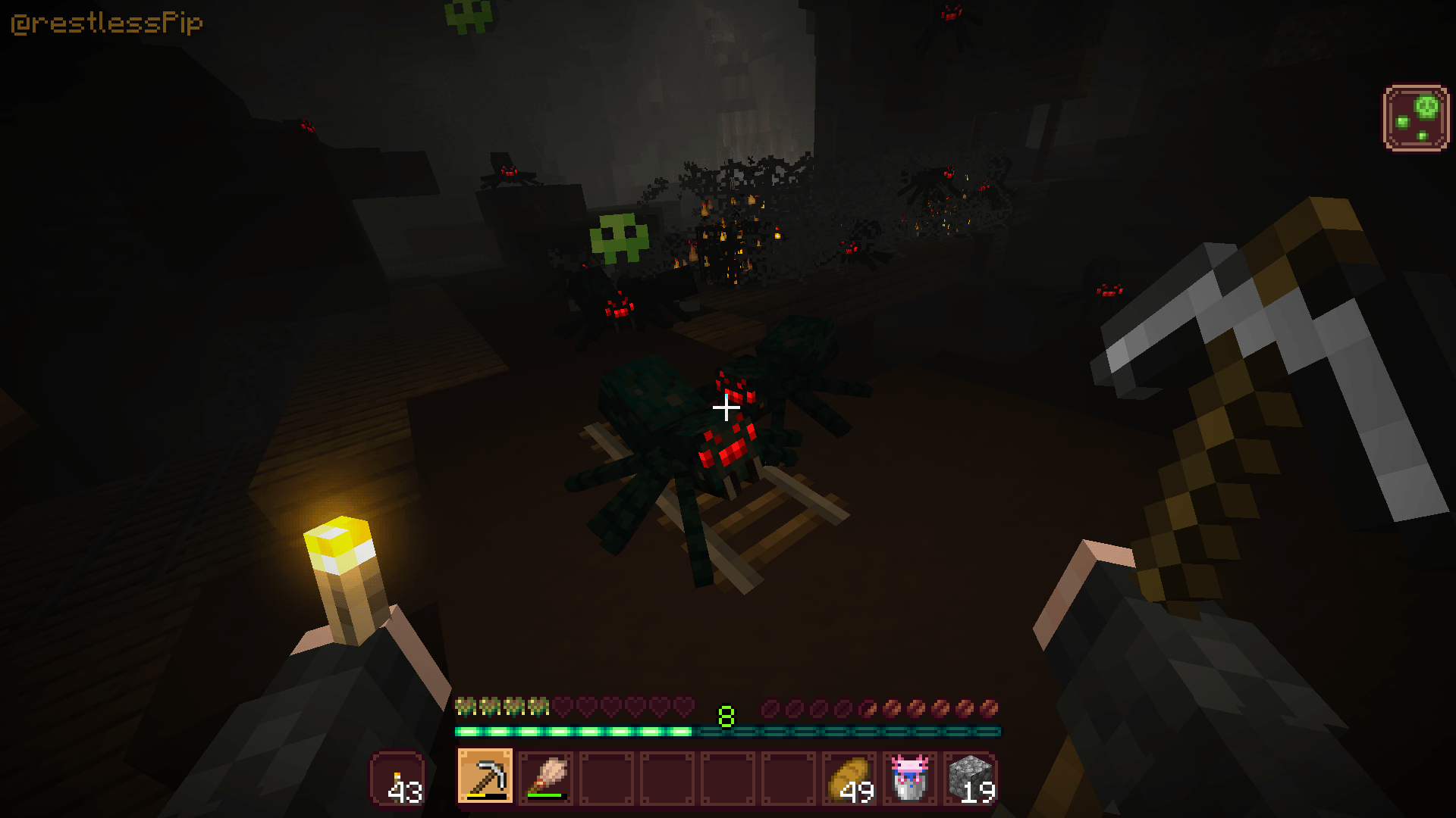 Thumbnail Poisoned by cave spiders in a mineshaft